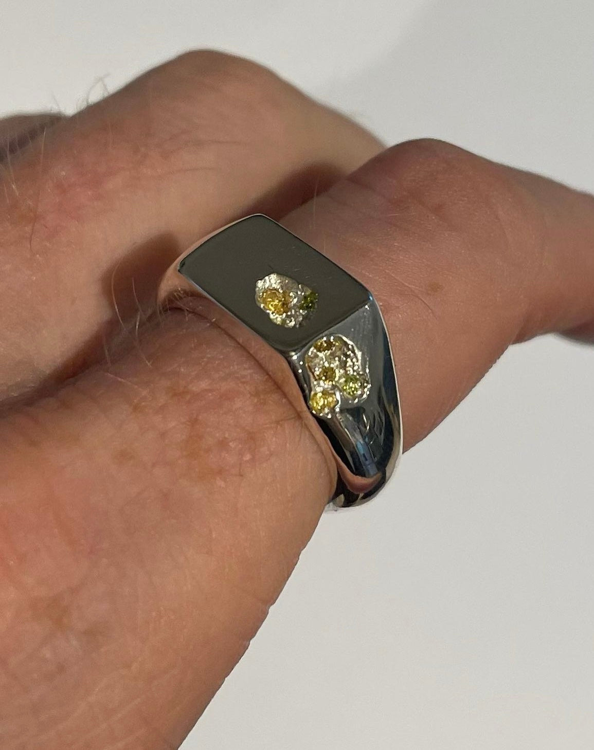 Signet Yellow Sapphire Embedded Ring