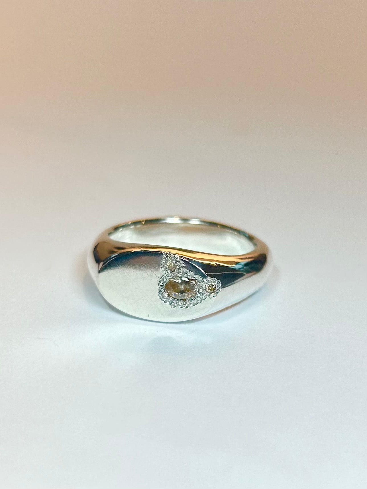 Champagne Gemstone Oval Signet
