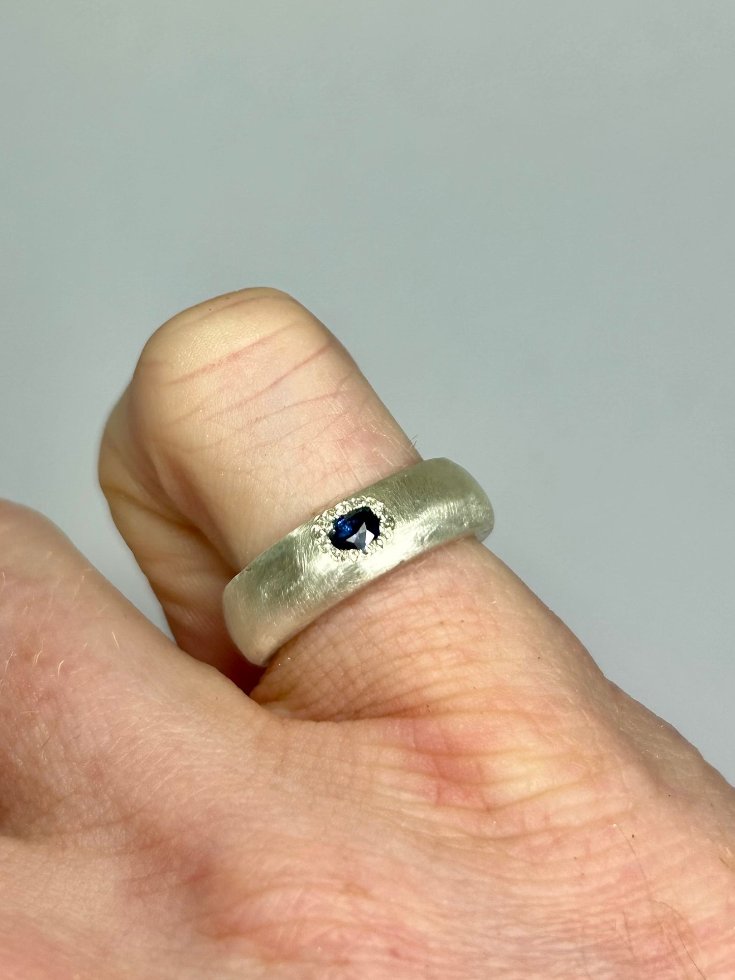 Rough Oval Sapphire Band