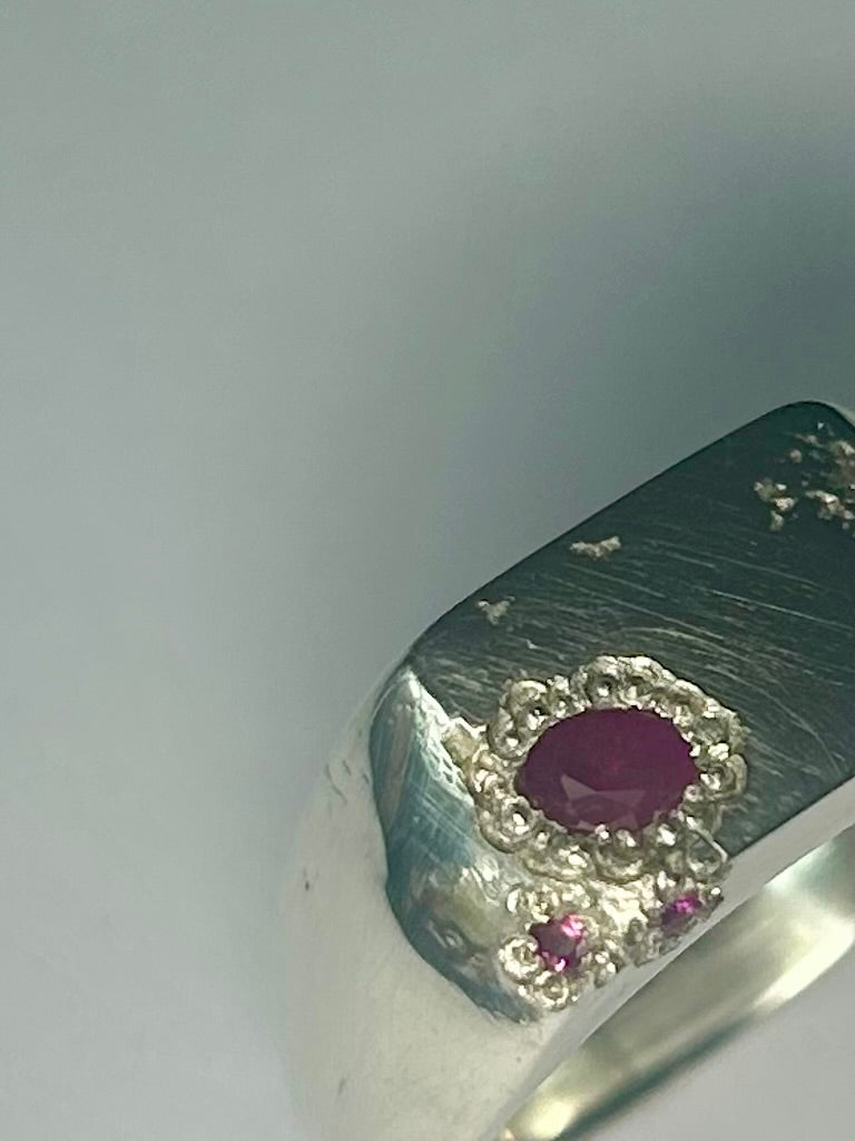 3 Ruby Rough Signet