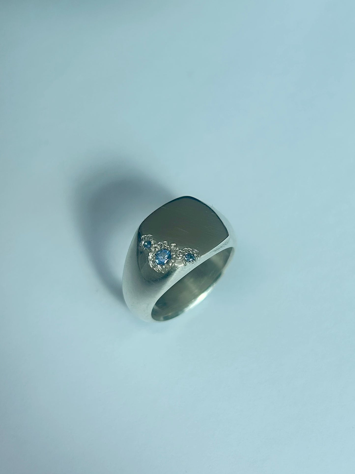 3 Light Blue Tourmaline Signet