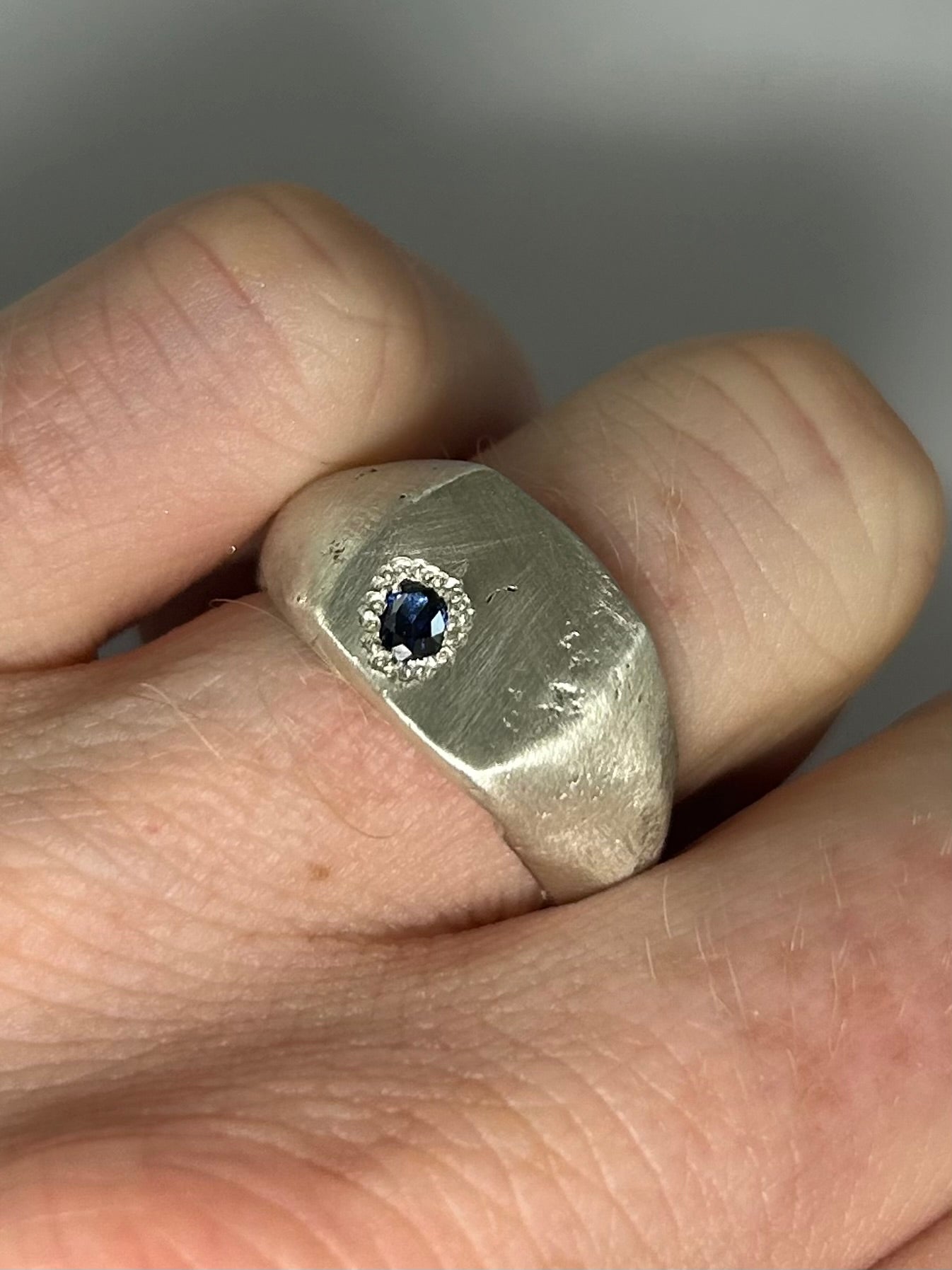 Rough Sapphire Signet