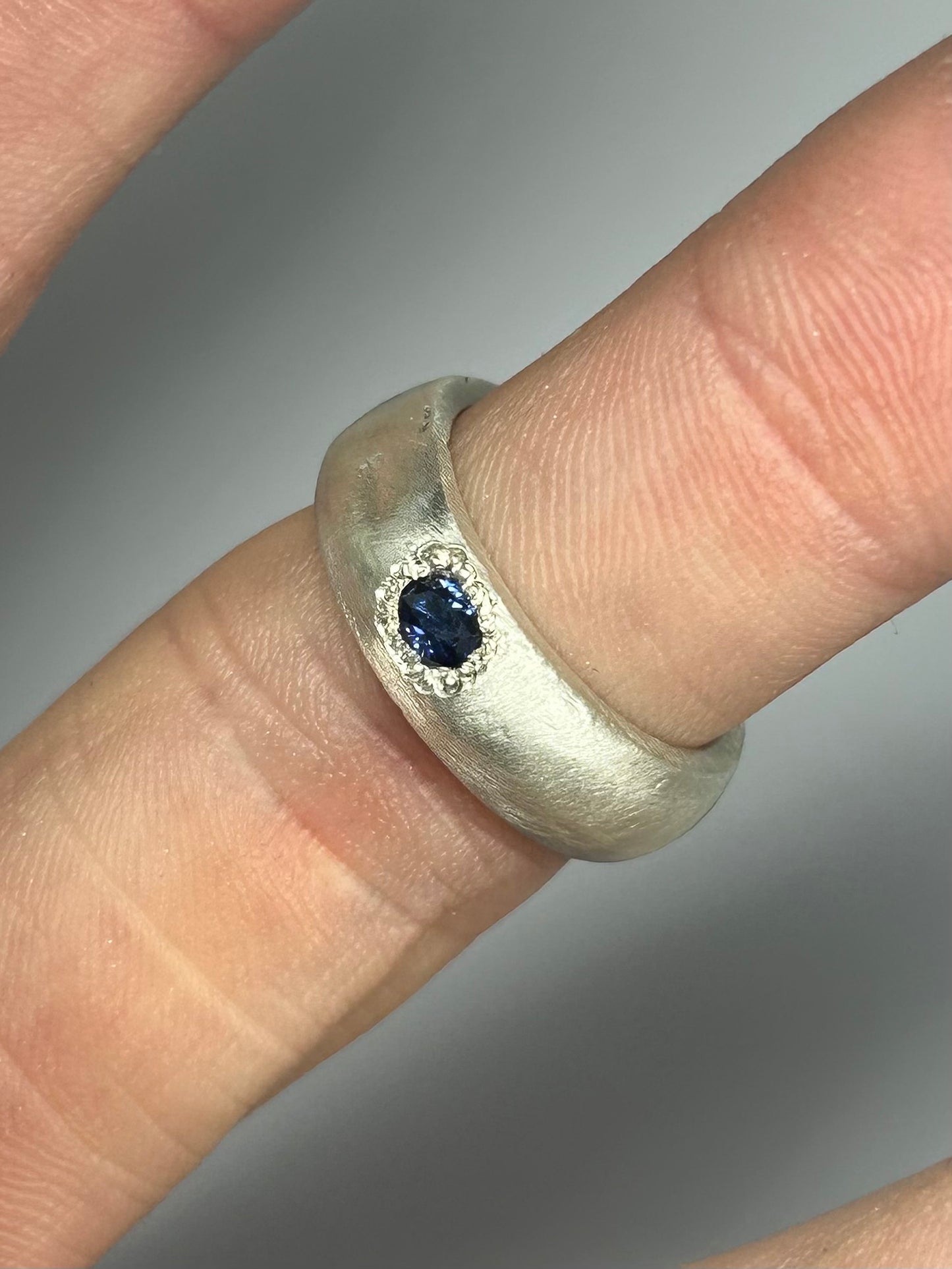 Rough Oval Sapphire Band