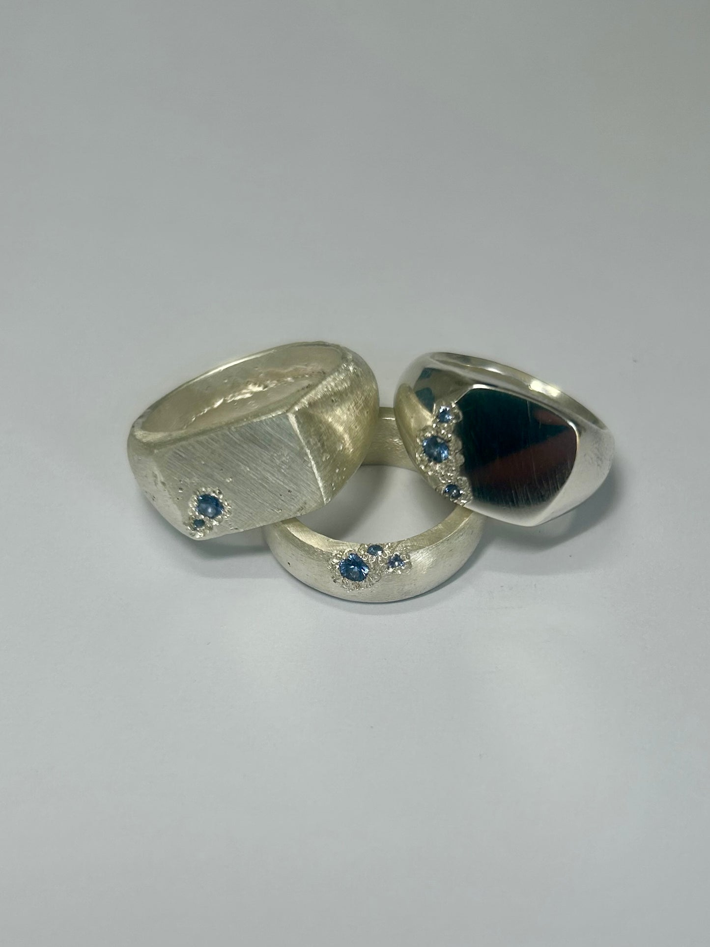 3 Light Blue Tourmaline Signet