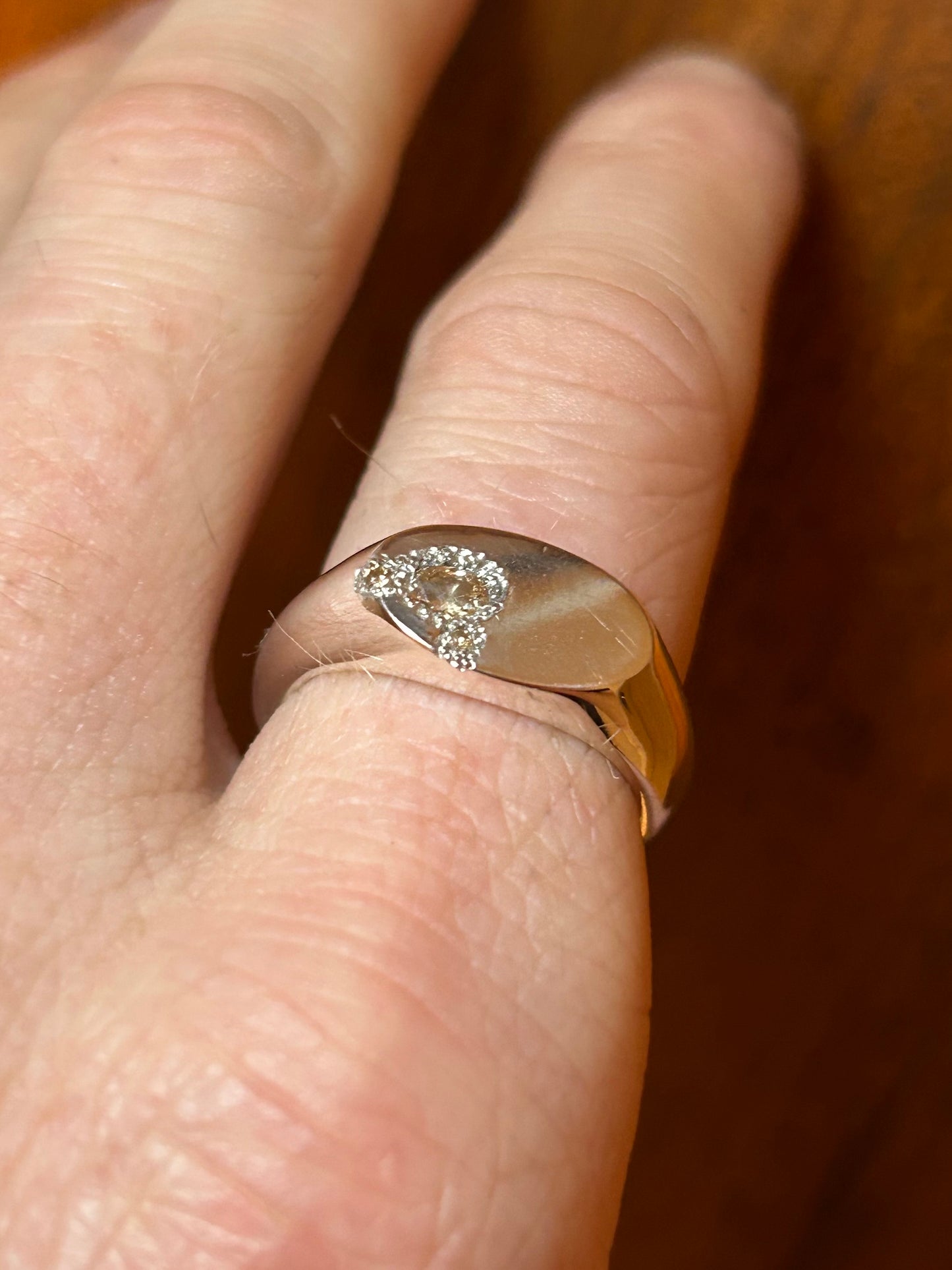 Champagne Gemstone Oval Signet