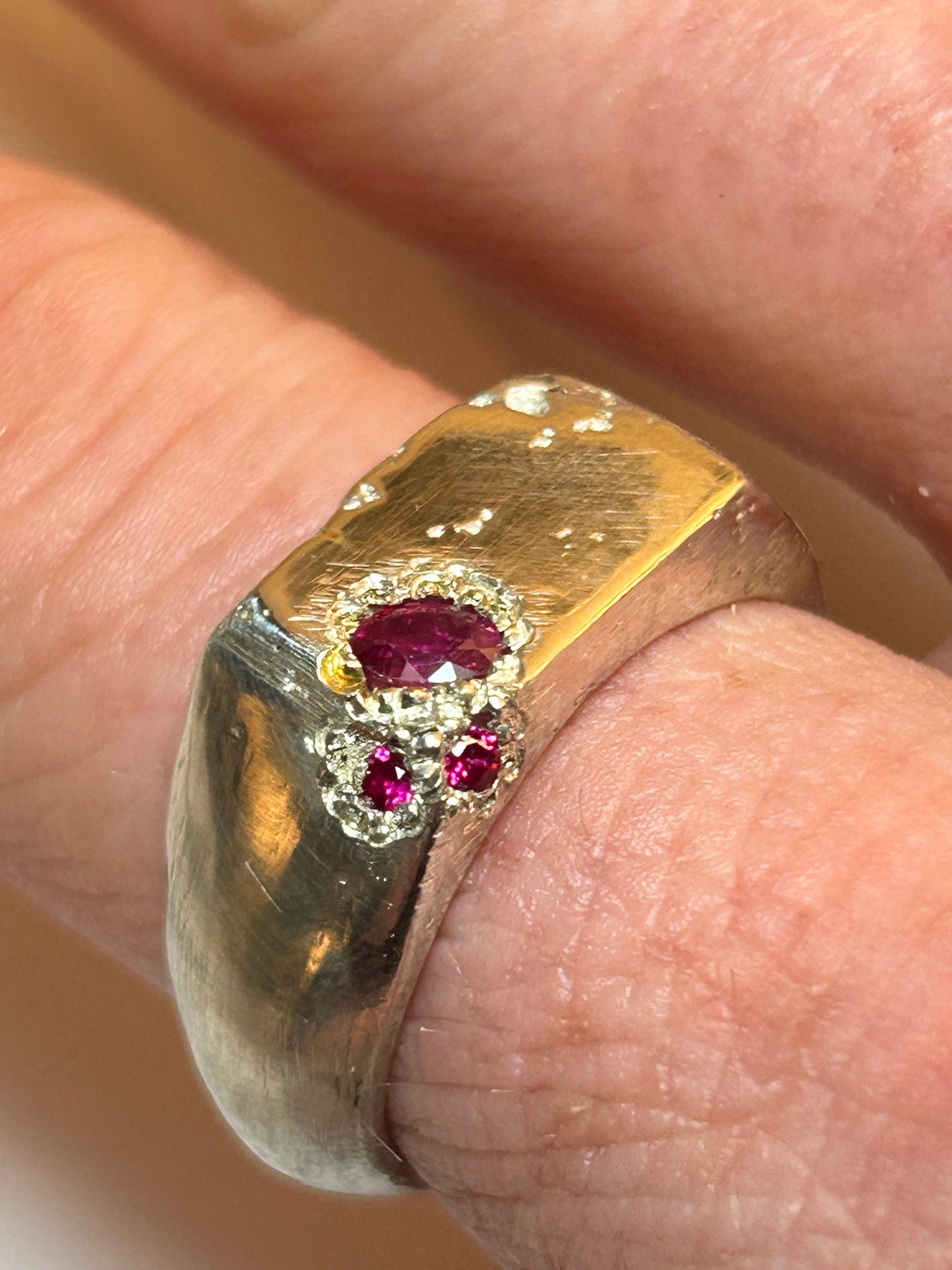 3 Ruby Rough Signet