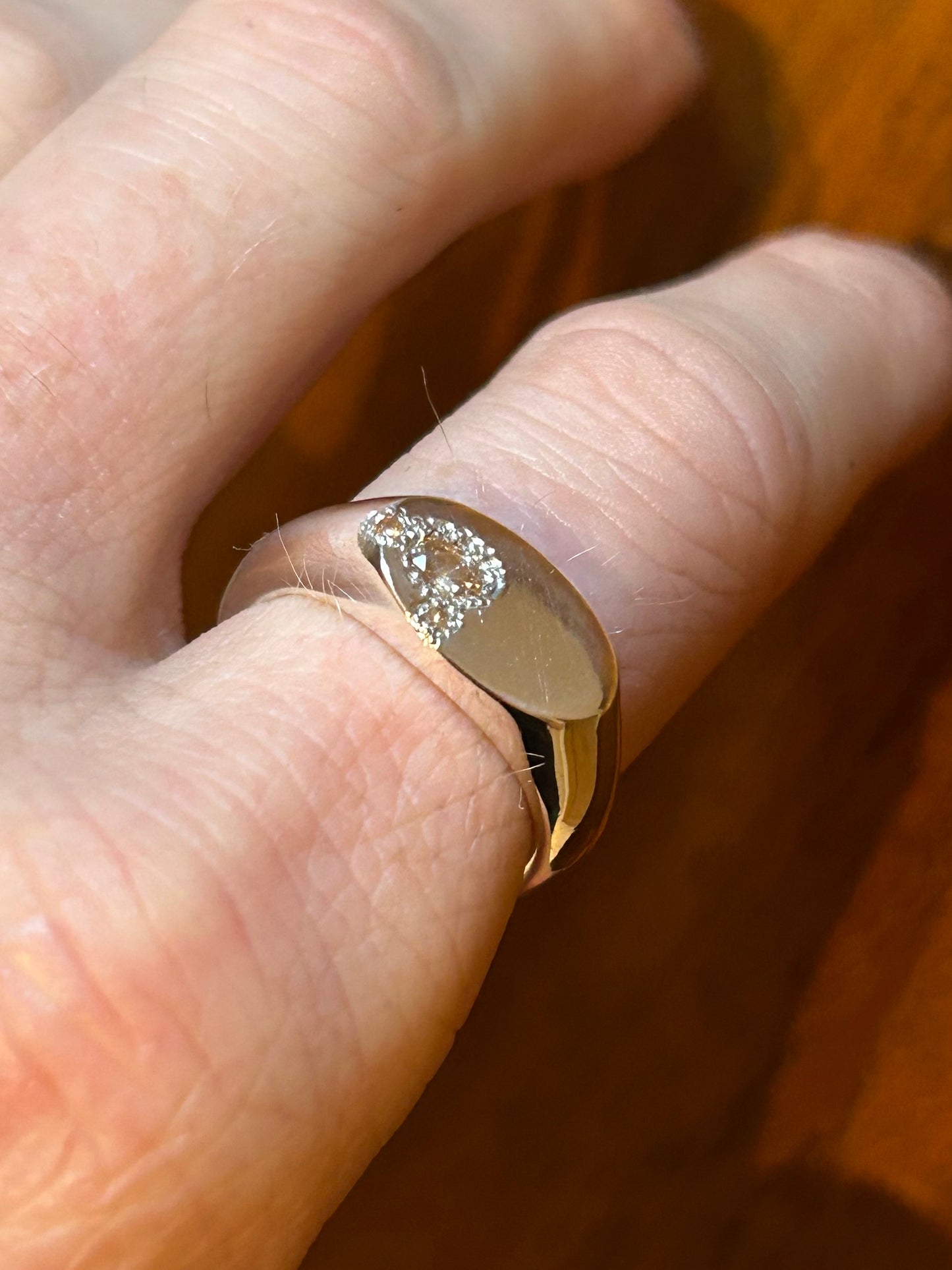 Champagne Gemstone Oval Signet