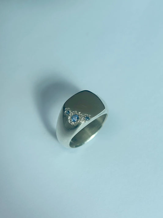 3 Light Blue Tourmaline Signet