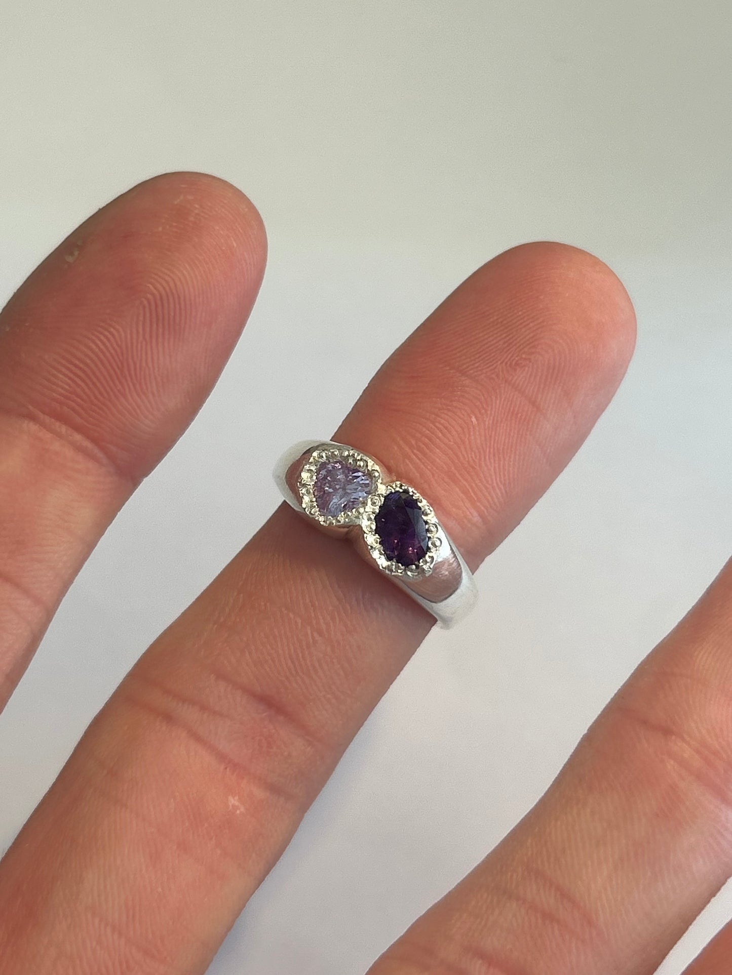 Lavender Amethyst Pair Ring