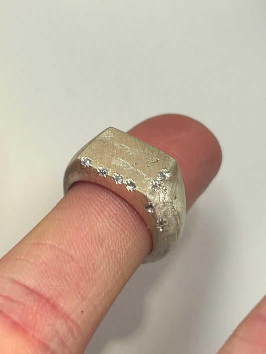 Rough Tanzanite Rectangle Signet