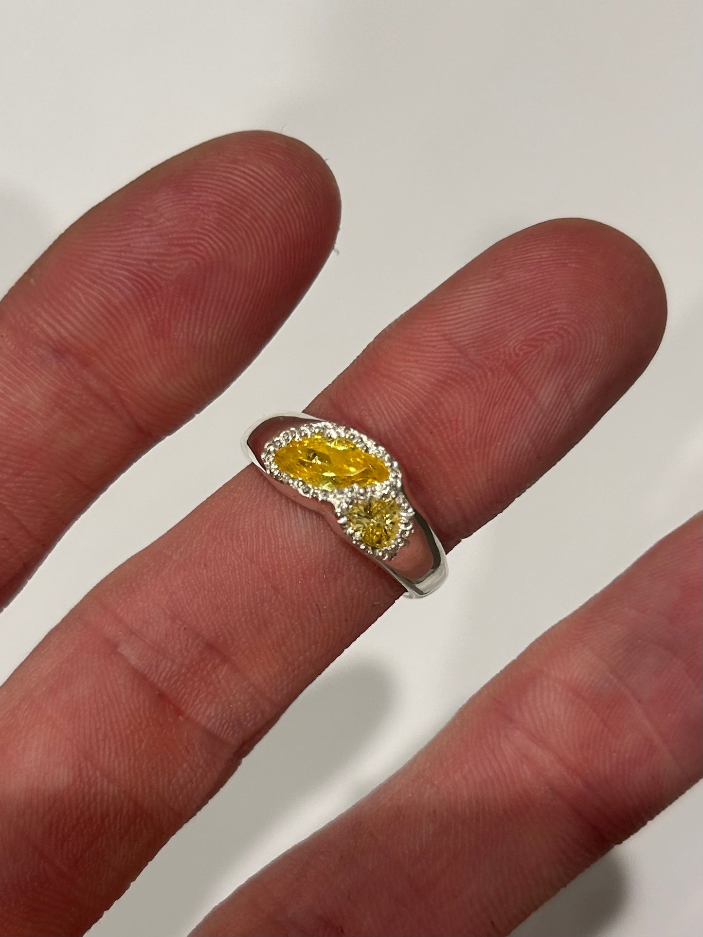 Double Citrine Ring