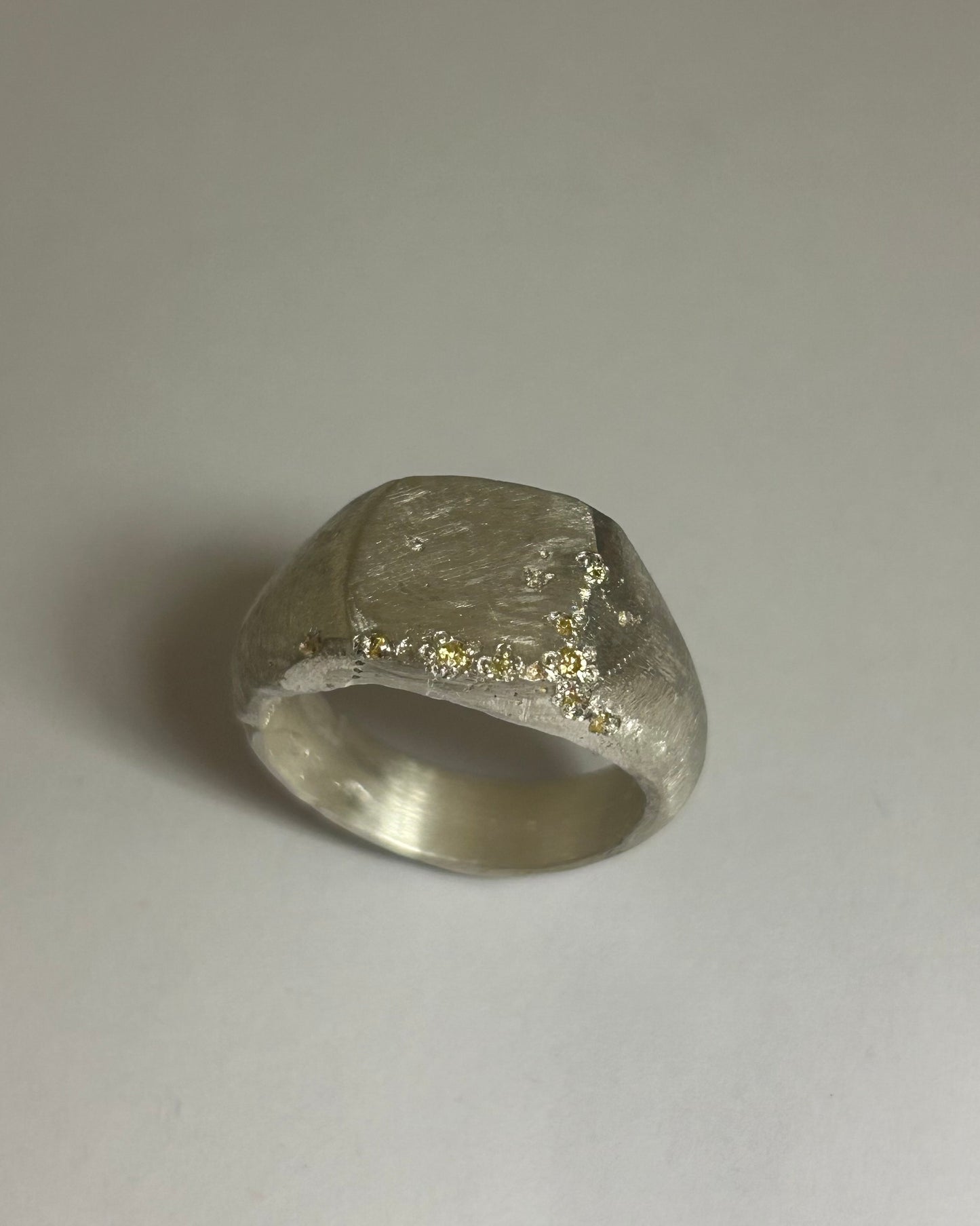 Rough Citrine Square Signet