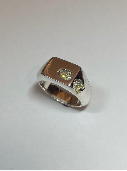 Signet Yellow Sapphire Embedded Ring