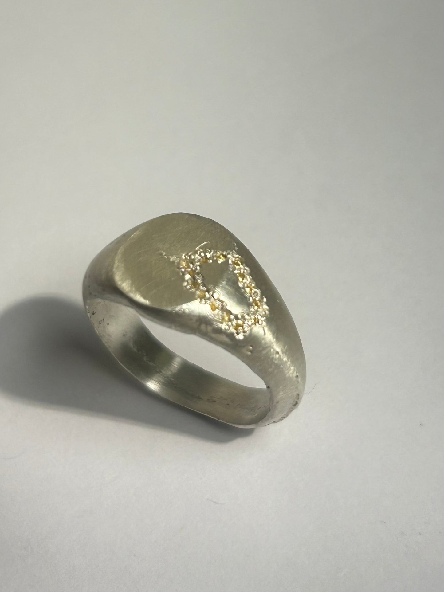 Rough Citrine Oval Halo Signet