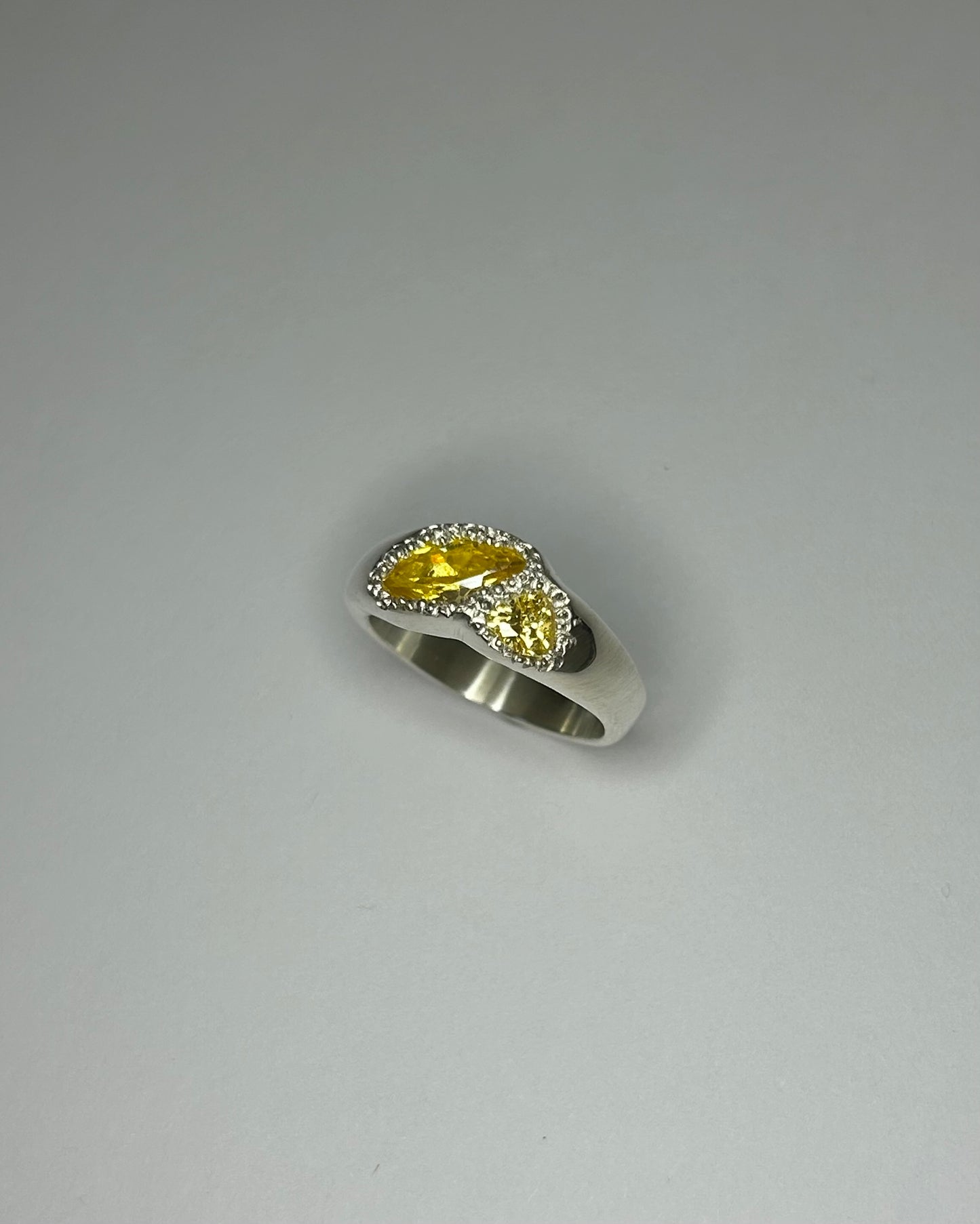 Double Citrine Ring