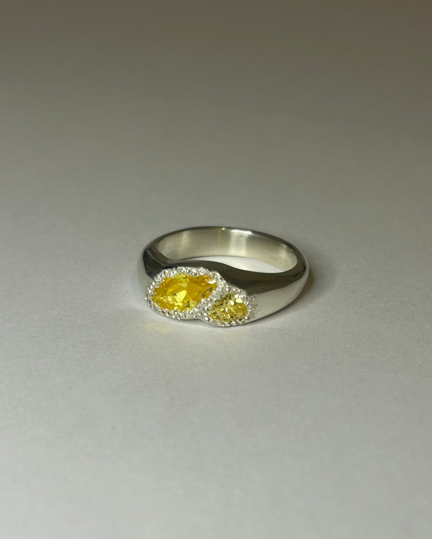 Double Citrine Ring
