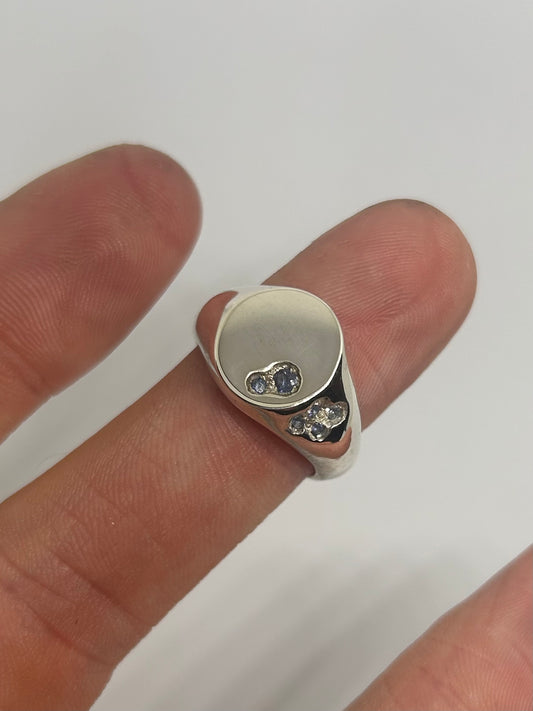 Oval Sapphire Embedded Ring