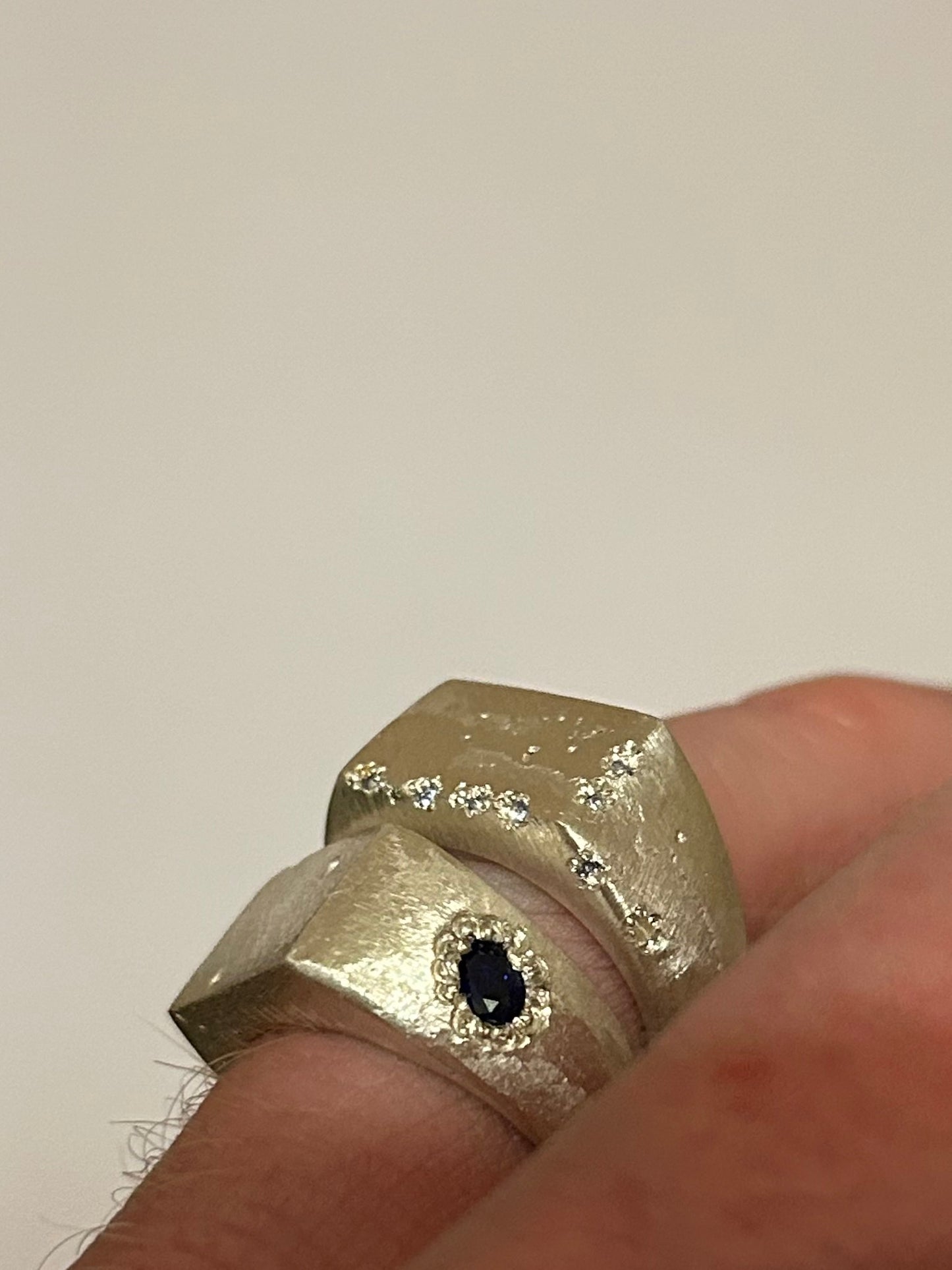 Rough Tanzanite Rectangle Signet