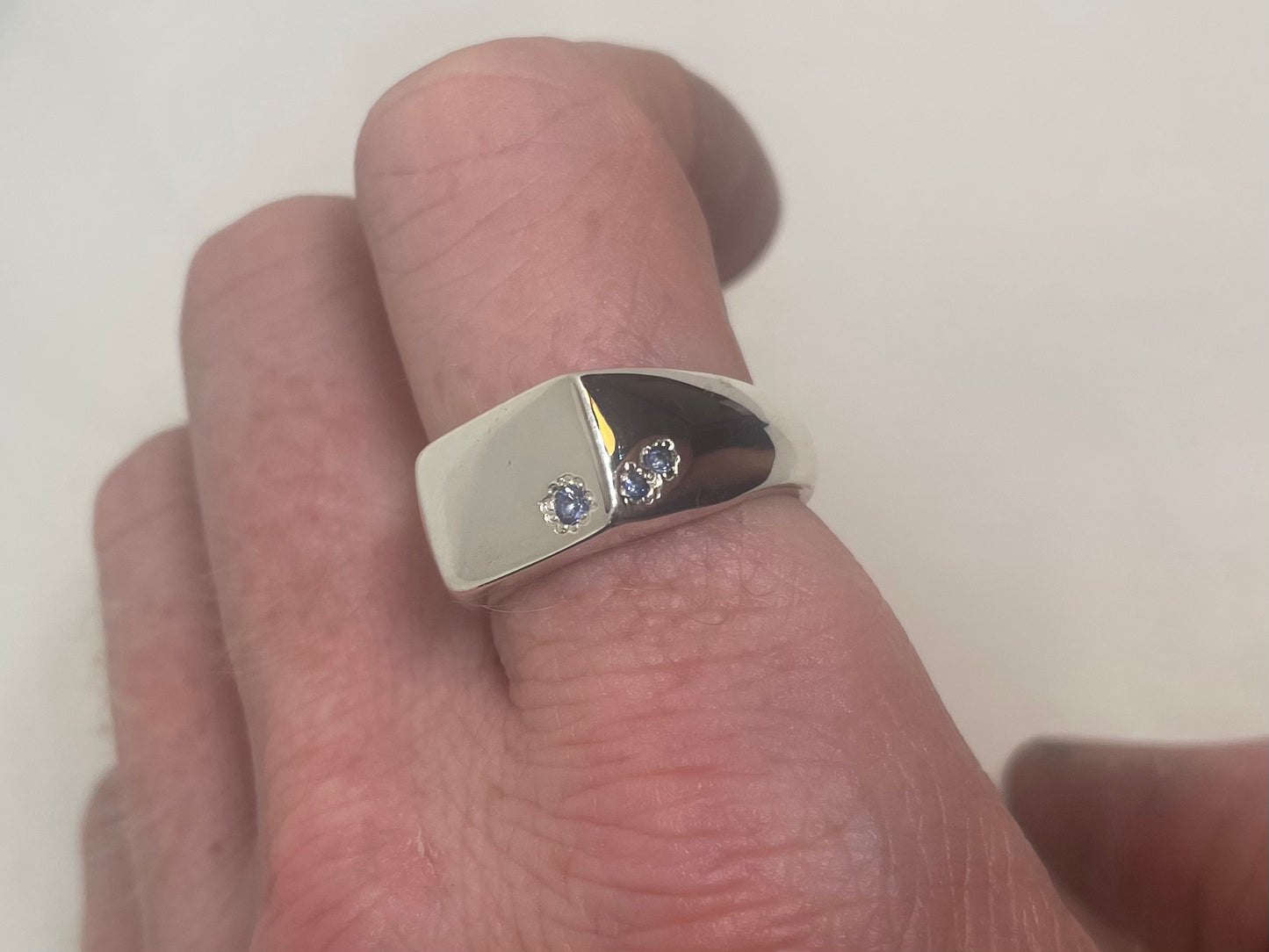 Signet Sapphire Embedded Ring